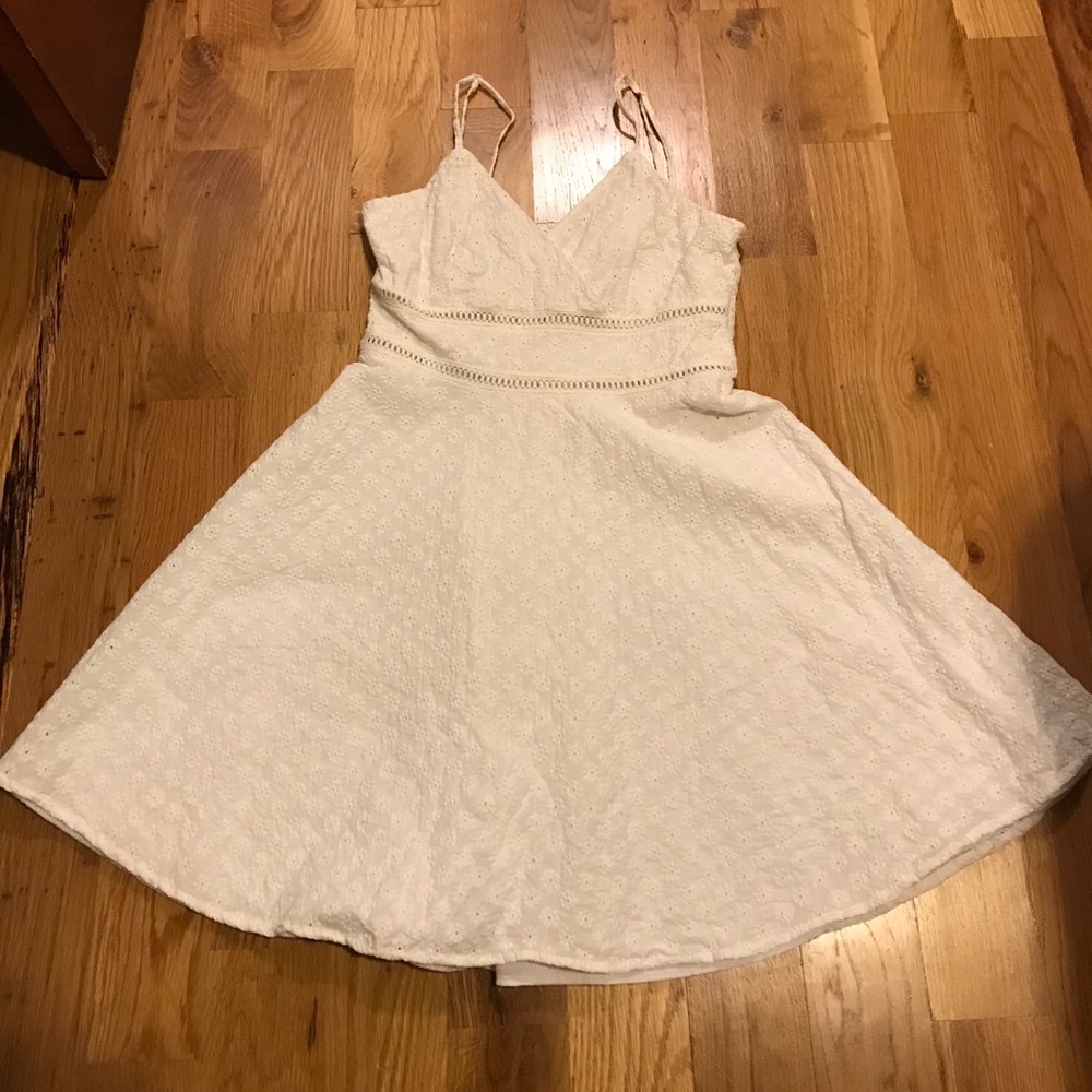 White mini flare dress